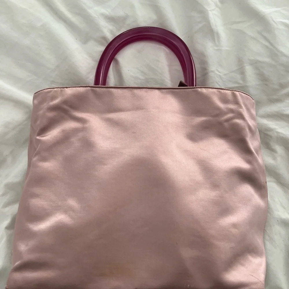 Prada silk handbag with acrylic handles (vintage) - Picture 15 of 15